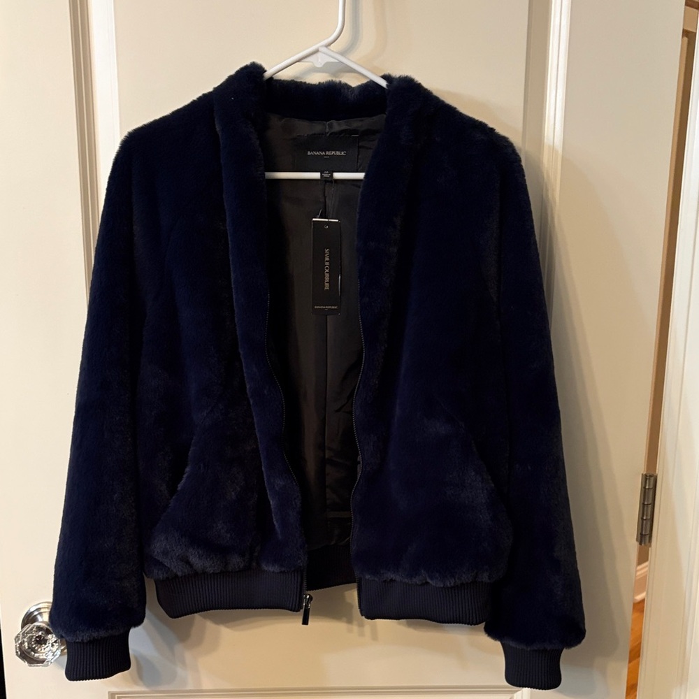 Banana Republic Factory Dark Blue Teddy Jacket